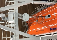 custom made model of Free Fall Liftboat with davit system